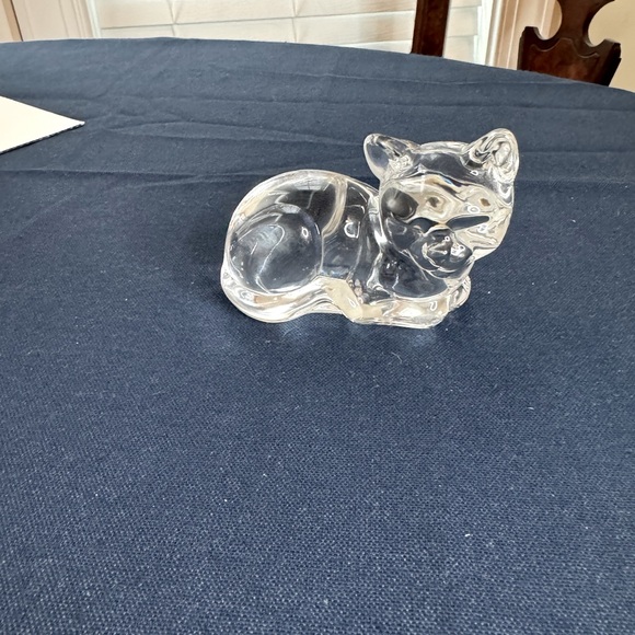 Other - Crystal clear glass cat figurine. Not branded. Approx. 2 1/2” tall.